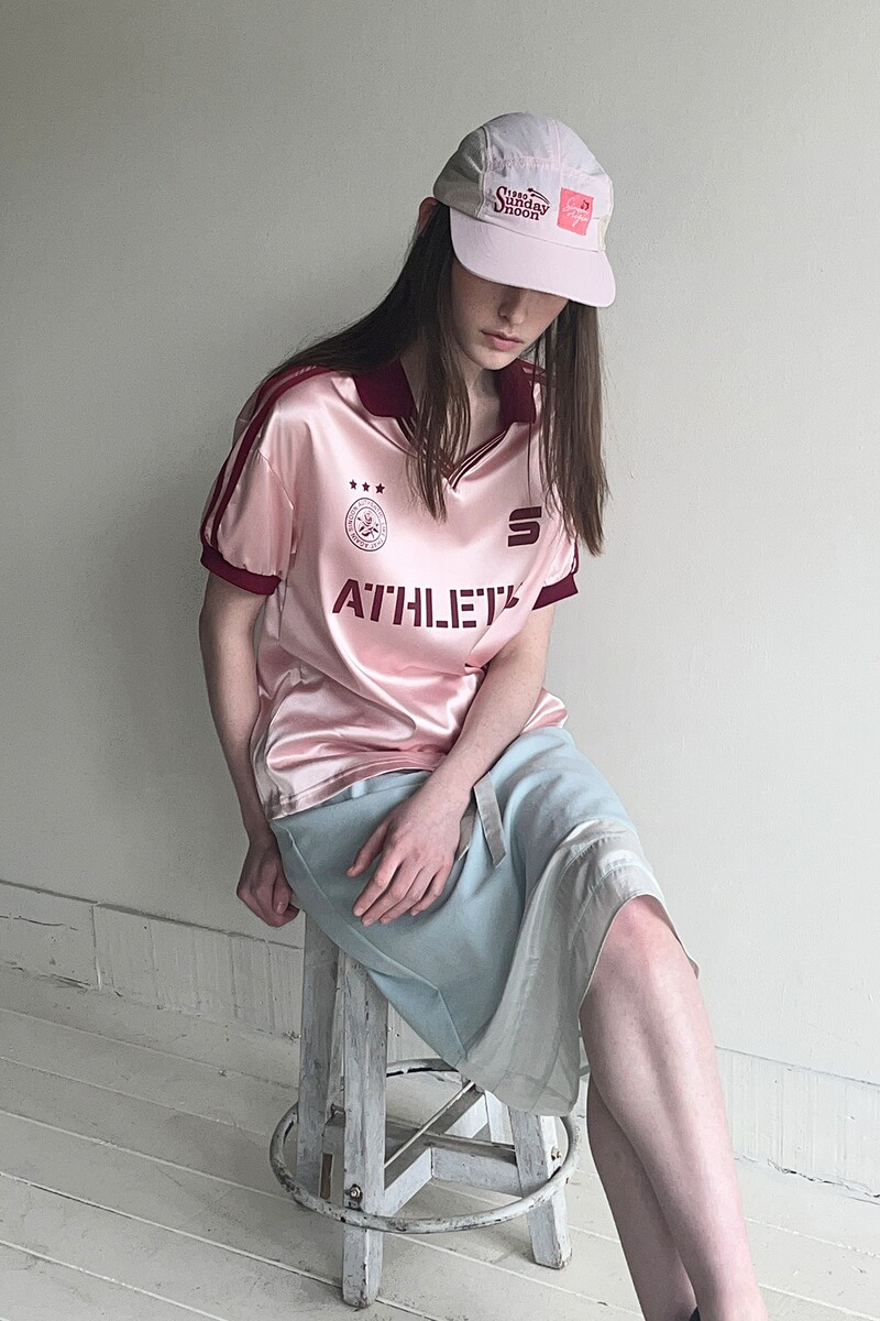 SINOON시눈]SPORTY TRACK HALF SLEEVE SHIRTS (PINK)